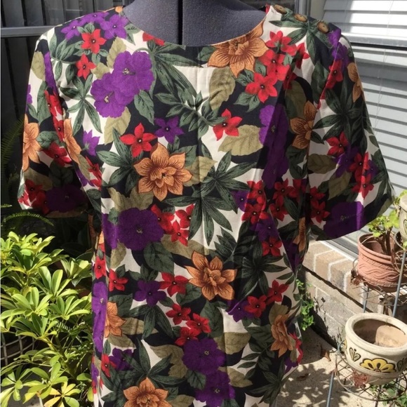 Cristin Stevens Multicolored Floral Blouse Top Button Shoulder Pads EUC Sz M - Picture 2 of 9